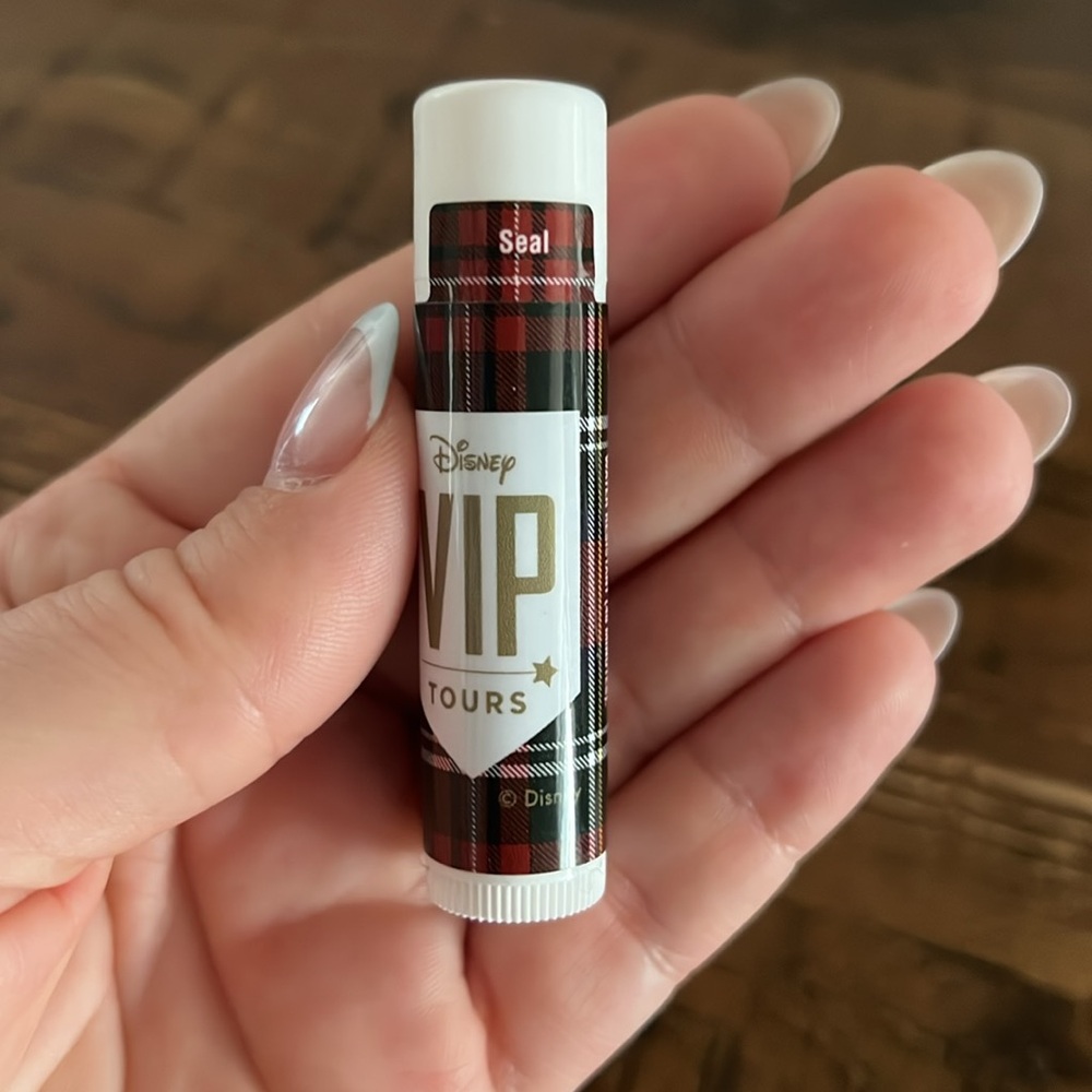 Disney VIP Tours Red and Black Plaid Lip Balm and Lotion - Picture 2 of 6
